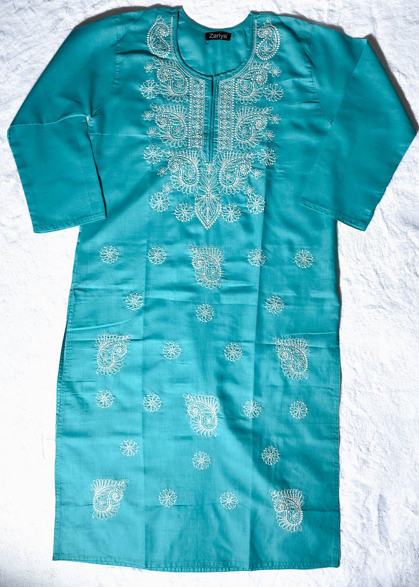 Cotton Chikankari Machine Work Kurti