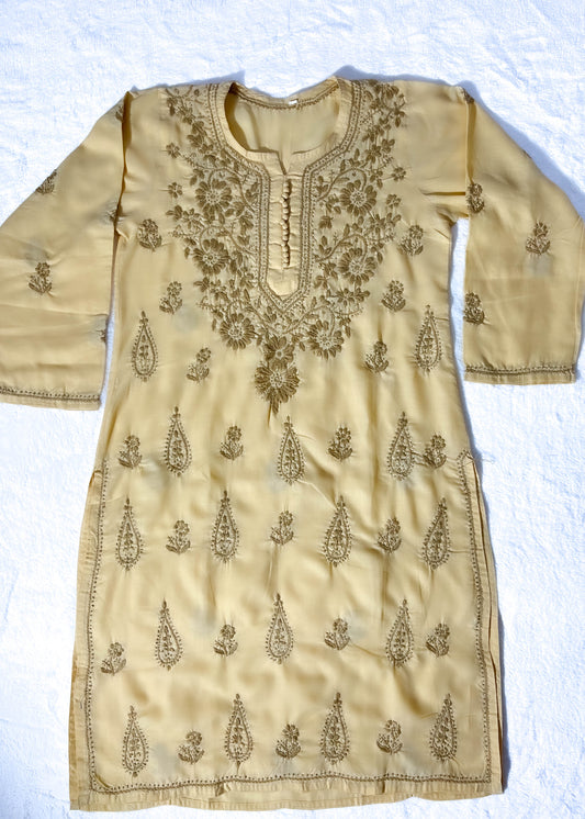 Handcrafted Cotton Chikankari Kurti - Perfect for Casual and Festive Wear