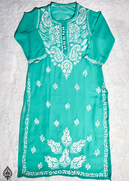 Elegent Chikankari georgette Button Kurti