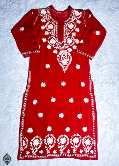 Trendy Chikankari Georgette Machine Work Kurti for Everyday Elegance