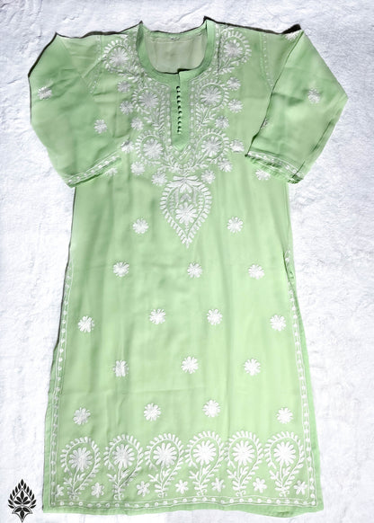 Trendy Chikankari Georgette Machine Work Kurti for Everyday Elegance