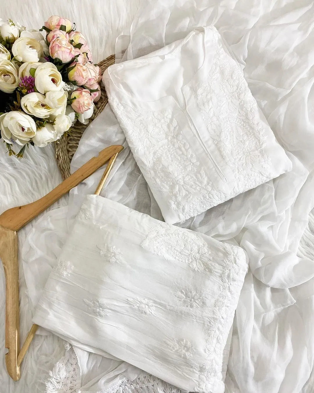 Sanya Chikankari Rayon Ombre 3 piece Set