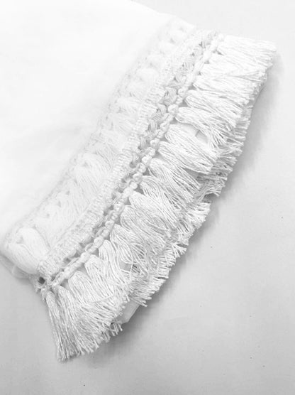 Store Chikankari's Plain White Georgette Duppatta with lace