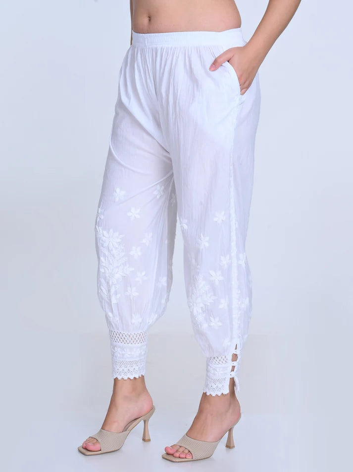 Chikankari Hand-Crafted Afghani Salwar - Store Chikankari