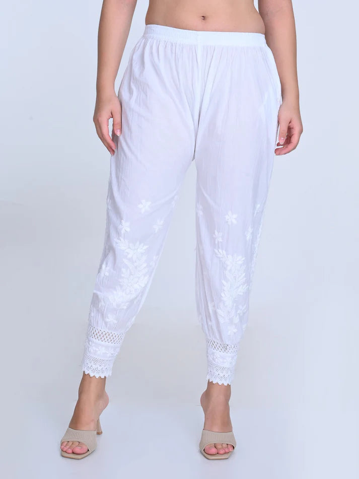 Chikankari Hand-Crafted Afghani Salwar - Store Chikankari