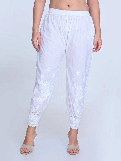 Chikankari Hand-Crafted Afghani Salwar - Store Chikankari