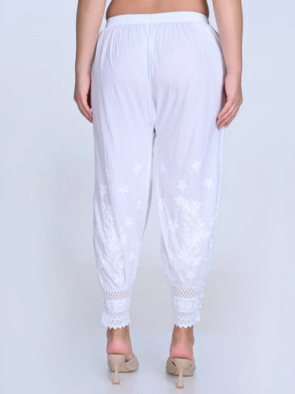 Chikankari Hand-Crafted Afghani Salwar - Store Chikankari
