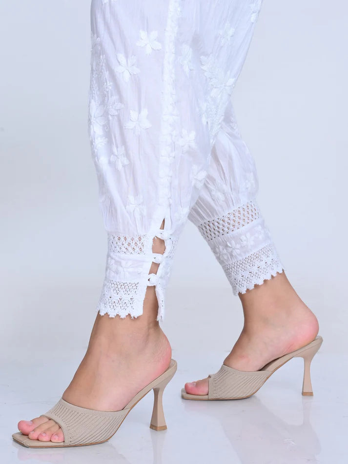 Chikankari Hand-Crafted Afghani Salwar - Store Chikankari