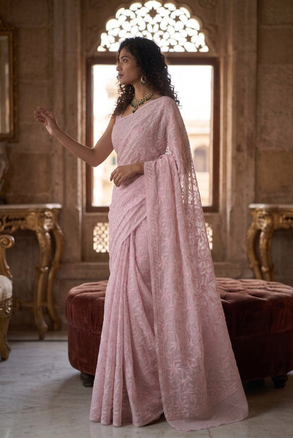 Kota Chikankari Cotton Sari