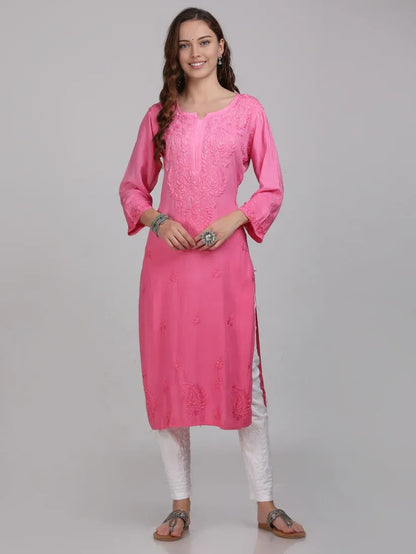 Ombre Chikankari Straight Kurtas - Store Chikankari