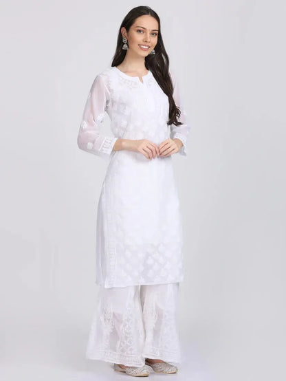 Georgette Chikankari 3 Piece Ombre Dyed Kurta Set