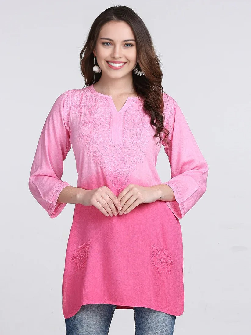 Ryon Ombe Short Top - Store Chikankari