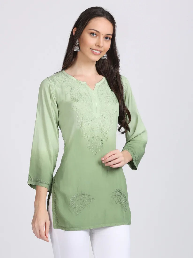 Ryon Ombe Short Top - Store Chikankari