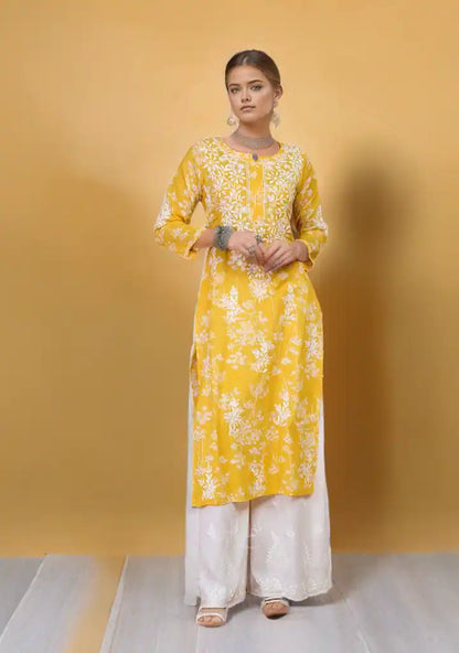 MulMul Chikankari Women's Straight Kurta