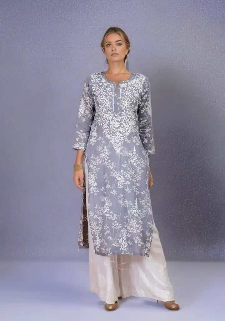 MulMul Chikankari Women's Straight Kurta