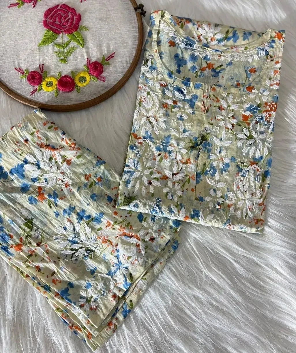 Mulmul Chikankari Cord Set