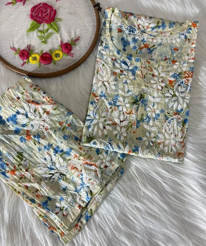 Mulmul Chikankari Cord Set