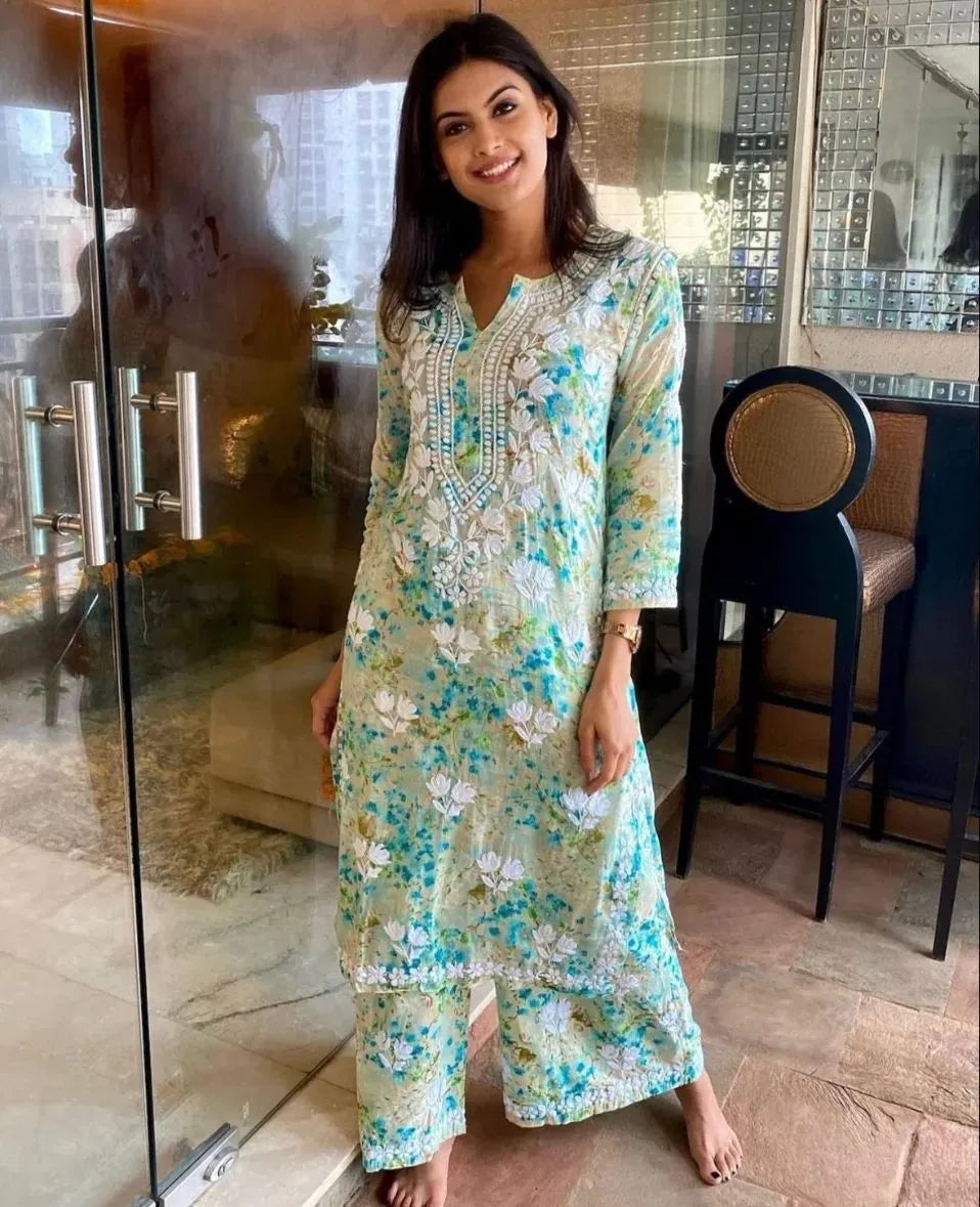 Mulmul Chikankari Cord Set