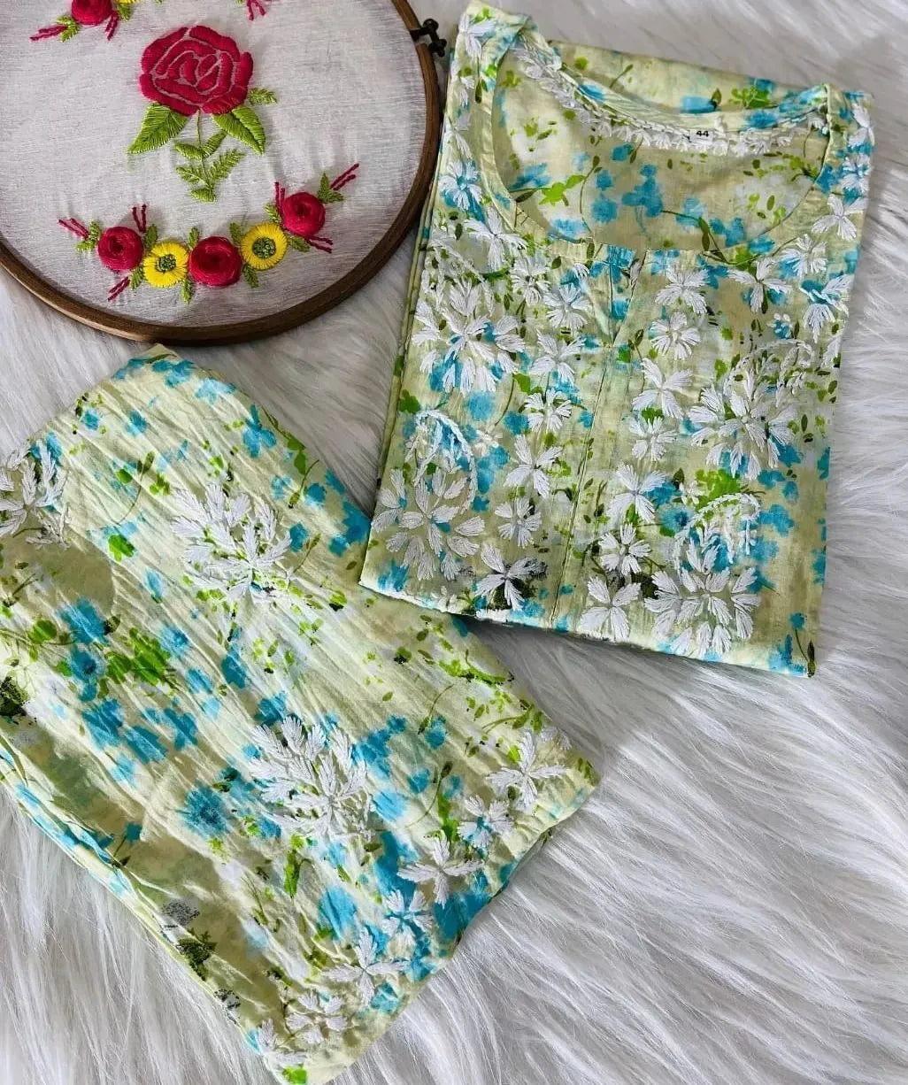 Mulmul Chikankari Cord Set
