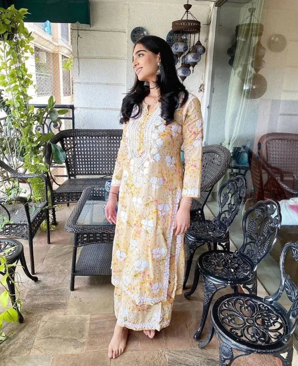 Mulmul Chikankari Cord Set