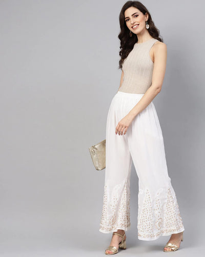 Georgette Chikankari Sharara With Gota Patti Work - Store Chikankari